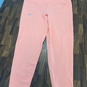 Under Armour Girl Youth Size XLarge Motion Solid Crop Legging Pastel Pink(peach)